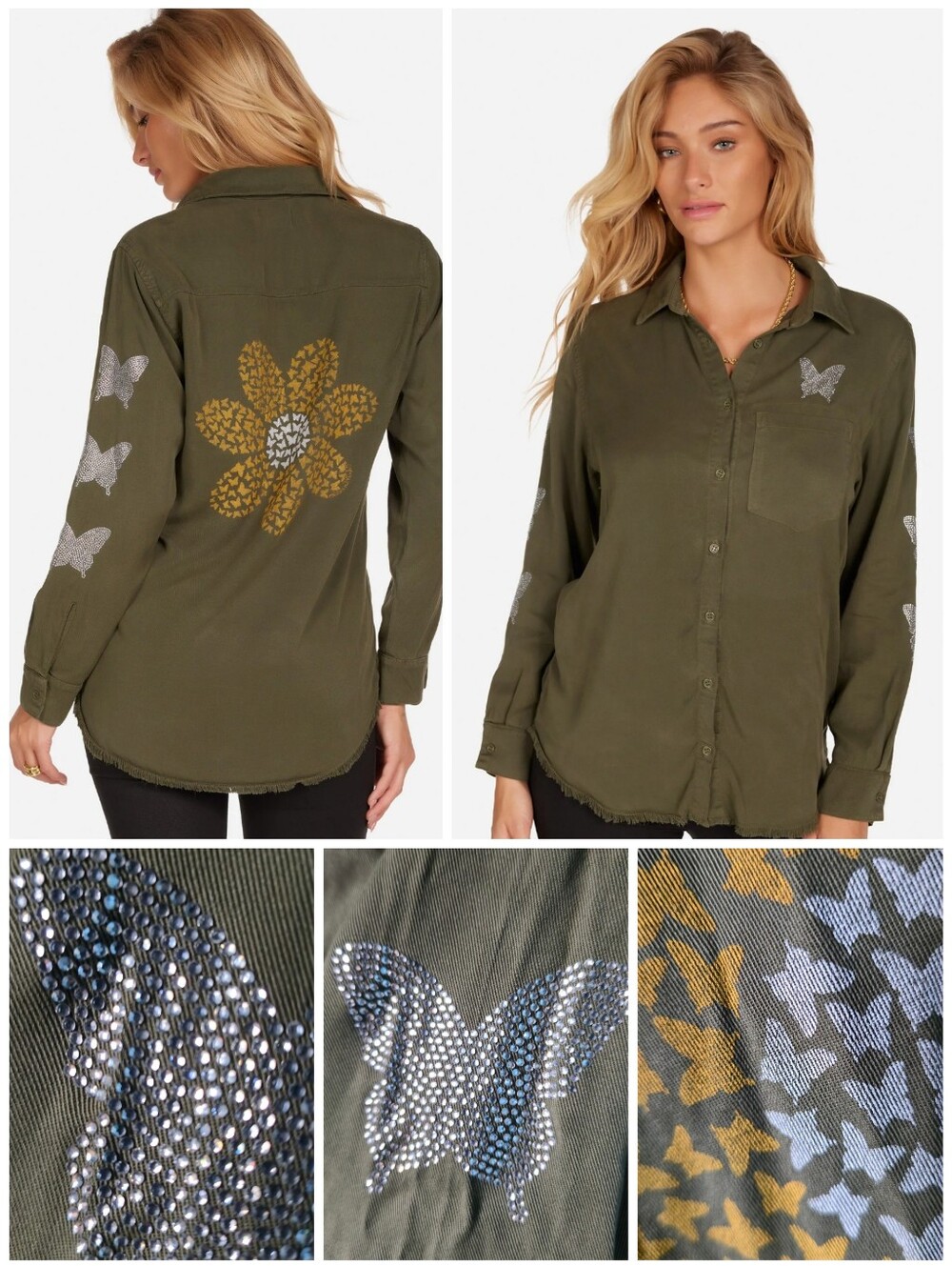 Lauren Moshi Crystal Butterfly Daisy sloane shirt